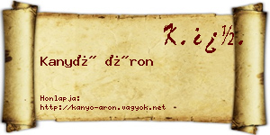 Kanyó Áron névjegykártya