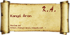 Kanyó Áron névjegykártya